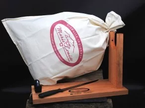 jambon cru avec os support et sac