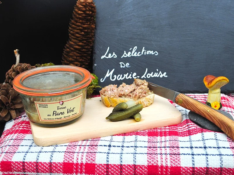 Terrine artisanale au poivre vert